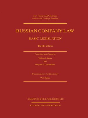 cover image of Russian Company Law